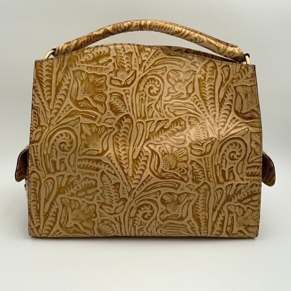 NEW Embossed Floral Gold Toned Leather HYPE Handbag - Picture 6 of 12